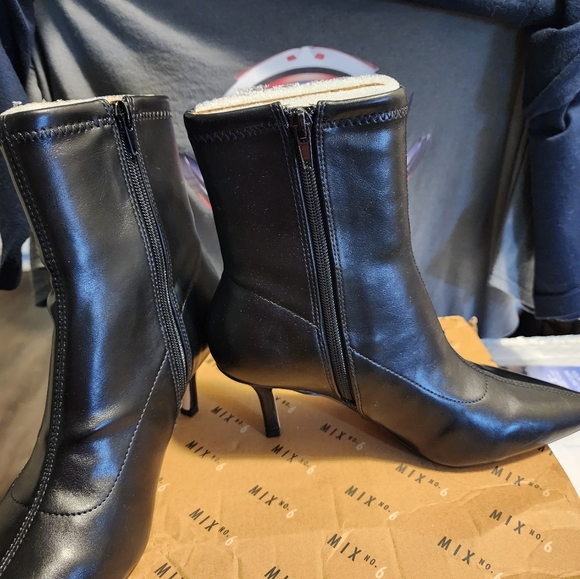 NWB,lady's MIX No6 leather boots, Black 7.5 - Picture 2 of 7